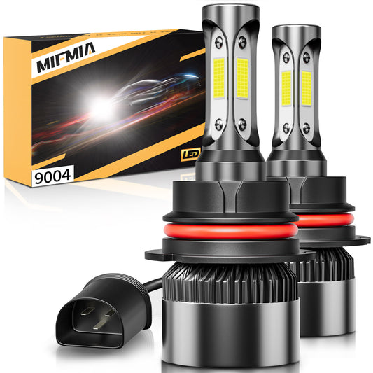 MIFMIA 9004 LED Headlight Bulb, 15000 Lumens 500% Brighter 9004 Light Bulbs Hi/Lo Beam, 6500K Cool White Halogen Replacement, Pack of 2