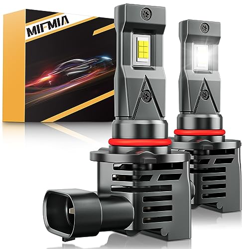 MIFMIA 9005 LED Headlight Bulbs High Beam, 20000 Lumens 600% Brighter 9005 Bulb, 1:1 Mini Size 6500K Cool White Halogen Replacement, Pack of 2.