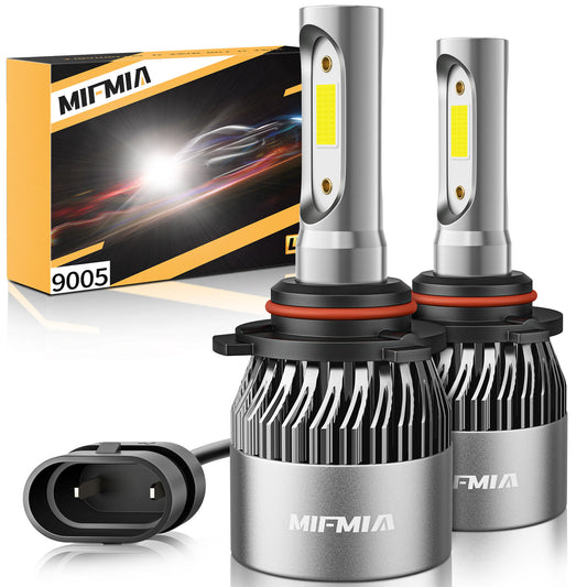 MIFMIA 9012 LED Headlight Bulb, 15000 Lumens 500% Brighter, 9012 Light Bulbs 6500K Cool White Halogen Replacement, Pack of 2
