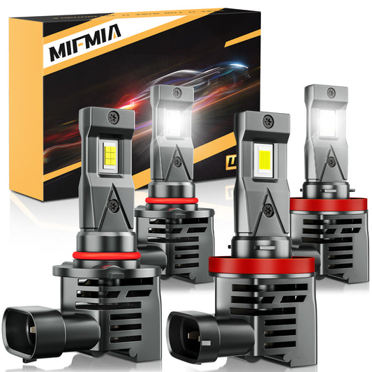 MIFMIA 9005 H11 Combo LED Headlight Bulbs High and Low Beam 600% Brighter 4pcs