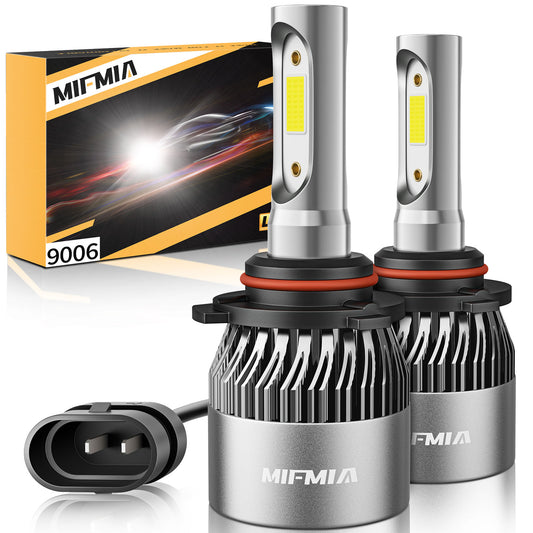 MIFMIA 9006 LED Headlight Bulbs, 60W 8000 Lumens 300% Brighter HB4 6500K Cool White LED Headlights Conversion Kit Halogen Replacement