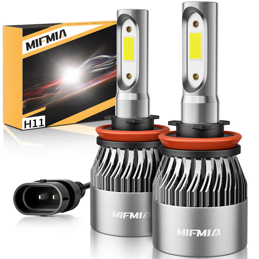 MIFMIA H8 H9 H11 LED Headlight Bulbs, 100W 15000 Lumens 500% Brighter 6500K Cool White LED Headlights Conversion Kit Halogen Replacement