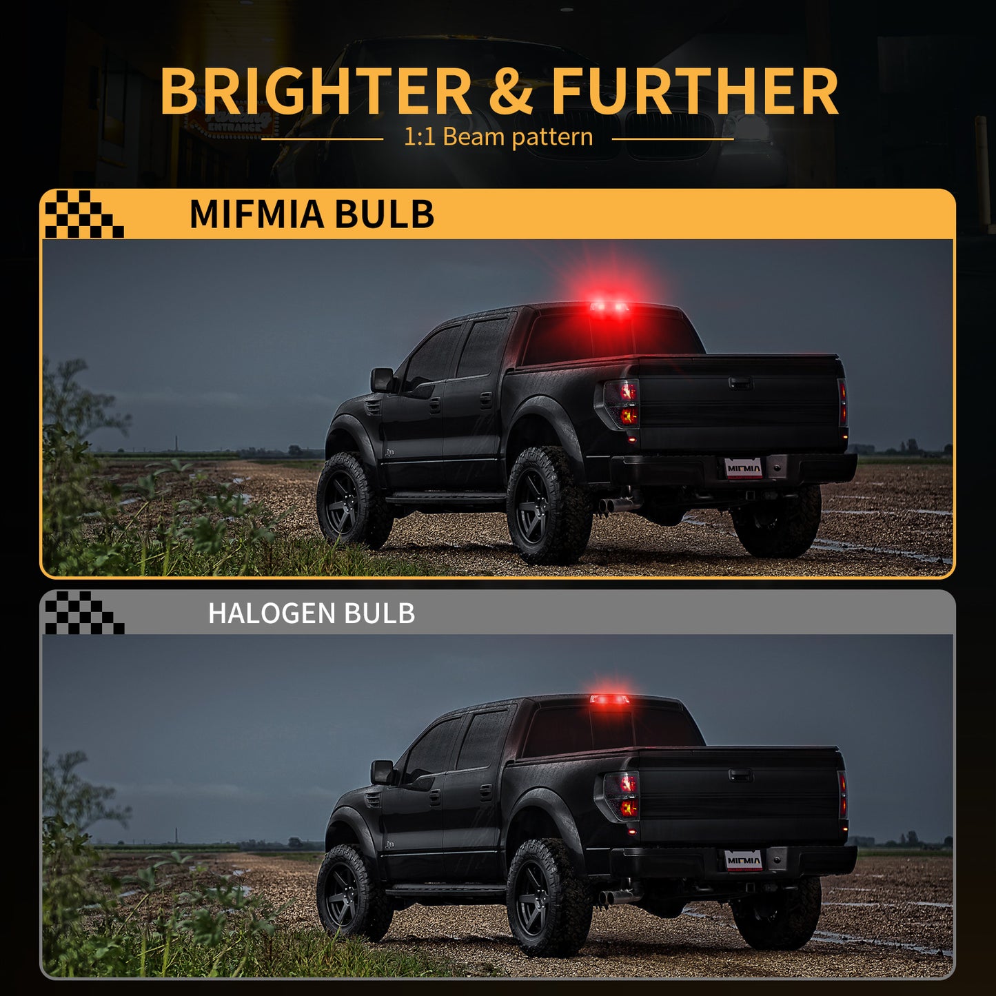 MIFMIA 912 921 LED Bulb Red for LED Third Brake Center High Mount Stop Light, 400% Brighter T15 906 904 W16W 27-SMD Chipsets 3rd Brake Tail Lights for Cars/Truck (Upgraded, Pack of 2)